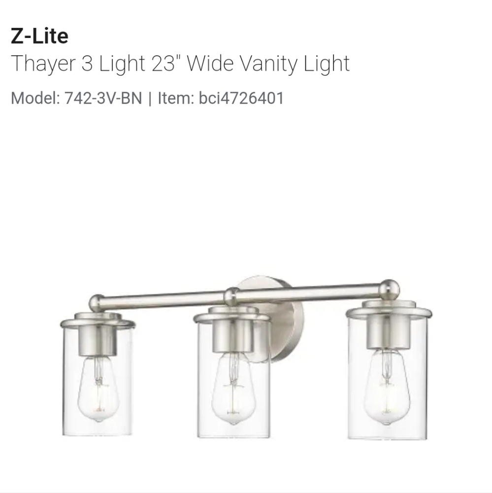 Brushed Nickel Vanity Light Fixture